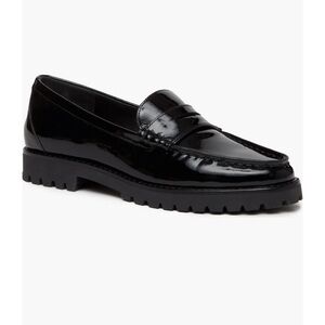 PAIGE Black Patent Leather Loafers